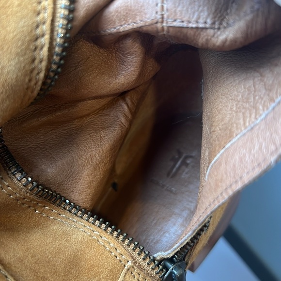 Frye Ray Fringe Over the Knee Tall Suede Grommet Pointed Toe Boots Tan 6.5 - Picture 11 of 13